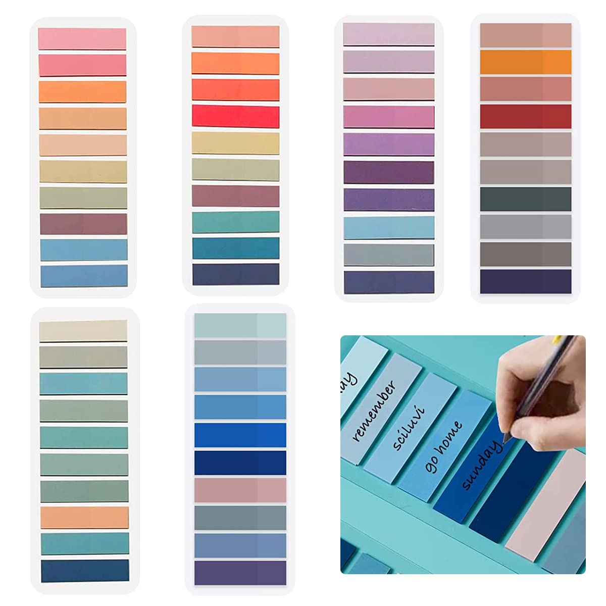 HASTHIP Sticky Tabs 60 Colors Morandi Color Sticky 1200pcs Index Tabs Sticky Notes for Notebook, Books, PET Material Page Tabs Sticky Flags File Index Tabs Office Stationery HASTHIP Sticky Tabs 60 Colors Morandi Color Sticky 1200pcs Index Tabs Sticky Notes for Notebook, Books, PET Material Page Tabs Sticky Flags File Index Tabs Office Stationery